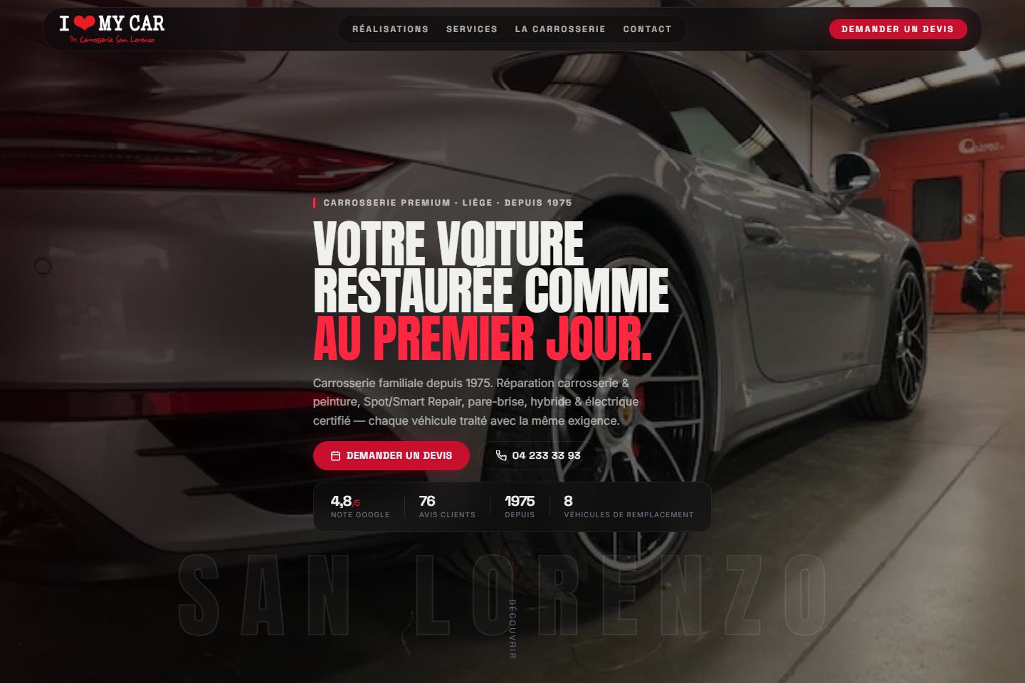 Aperçu du site Carrosserie San Lorenzo